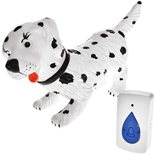 Cordless Wireless Dog Shaped Doorbell Door Chime Barking Bark Woof 50m Range