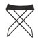Broste Copenhagen NOLA Faltstuhl, Leder, Schwarz, B39 x L31 x H45 cm