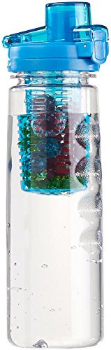 Rosenstein & Söhne Tritan-Trinkflasche mit Fruchtbehälter, BPA-frei, 800 ml, blau