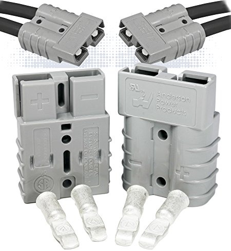 Anderson Power Products SB50 Stecker-Set, 50 A, graues Gehäuse, w/10 12 AWG, 6319 (1 Paar)