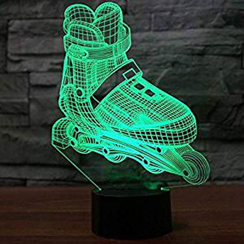 Jinson well 3D Roller Skates Lampe optische Illusion Nachtlicht, 7 Farbwechsel Touch Switch Tisch Schreibtisch Dekoration Lampen mit Acryl Flat ABS Base USB Kabel kreatives Spielzeug