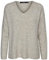 Jersey de Punto V Cuello Manga Larga suéter Tejido VMCREWLEFILE, Color:Beige, Talla:S