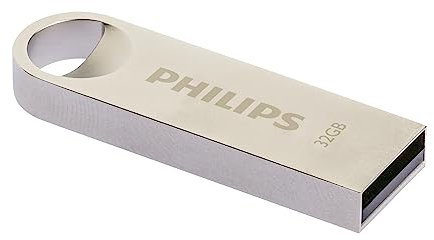 Philips Moon Edition High Speed 2.0 USB-Flash-Laufwerk USB-Stick 32 GB für PC, Laptop, Computer Data Storage, Lesegeschwindigkeit bis zu 20 MB/s, Aluminium, Schlüsselanhänger