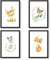 Papierdrachen 4 Kinder Premium Poster DIN A4 | Wandbilder für Kinderzimmer - Woodland Animals - hochwertige Kunstdrucke | Dekoration | Wandbild Set