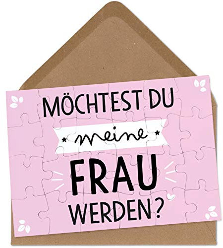 OWLBOOK Möchtest du Meine Frau Werden Puzzle mit Brief-Umschlag Geschenke Geschenkideen als Heiratsantrag zur Hochzeit & Verlobung