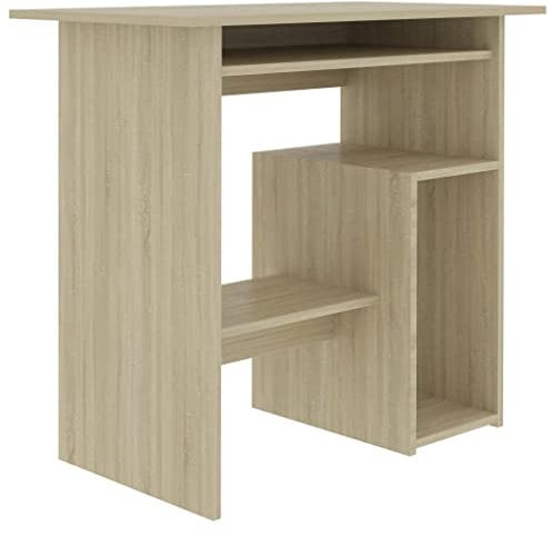 vidaXL Bureau, Table d'Ordinateur, Table d'Étude, Meuble de Salon Salle de Séjour Salle de Travail Maison Intérieur, Chêne Sonoma Bois d’Ingénierie