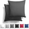 Alreya 2er-Set Mako Satin Kissenbezug 80 x 80 cm - 100% Baumwolle mit YKK Reißverschluss, Superweicher Kopfkissenbezug 80x80, Kissenhülle, Oeko-TEX® Standard Zertifiziert, Anthrazit, nur Kissenbezug