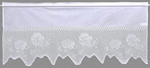 Hossner Panneaux Scheibengardine Tunnelzug Stoff+ Spitze weiß Landhaus Stil, Panneaux:50 x 120 cm