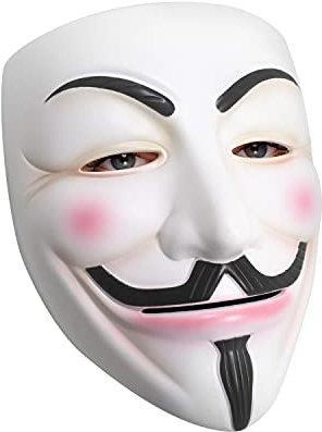 Udekit Hacker Masken V für Vendetta Anonyme Halloween Cosplay Kostüm Party Requisiten Weiß