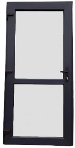 Otwarte PVC-Außentür. PVC-Tür für Geschäft, Balkon, Haus, Wirtschaft. Anthrazit (90x210 linke Tür)