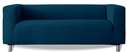 Milica Dekorativer Sofabezug, kompatibel mit dem Modell Klippan von IKEA und ähnlichem, für Sofas mit hohen Armen, elastischer Stoff, waschbar und weich, vielseitiges klassisches Blau