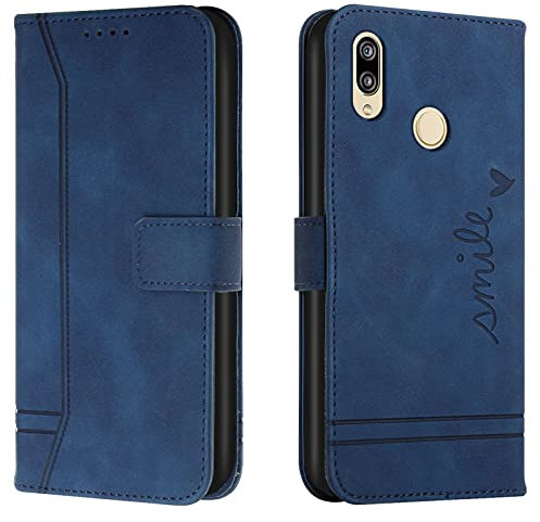 Lihondar Cover per Huawei P20 Lite/Nova 3e, Custodia Huawei P20 Lite/Nova 3e Portafoglio, Flip Libro Wallet Case Custodia in Pelle PU Premium, Slot per Schede, con Magnetica a Scatto (Blu)