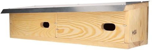 Doppelter Klassischer Mauerseglerkasten Zur Aufputzmontage MKW Premium - Stabiler nisthaus für Wildvögel und Gartenvögel - aus Nadelholz - Wetterfest und langlebig für draußen mit Einflugloch