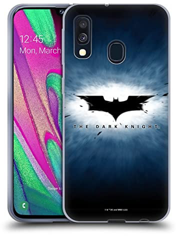 Head Case Designs Licenza Ufficiale The Dark Knight Logo Grafica Custodia Cover in Morbido Gel Compatibile con Samsung Galaxy A40 (2019)