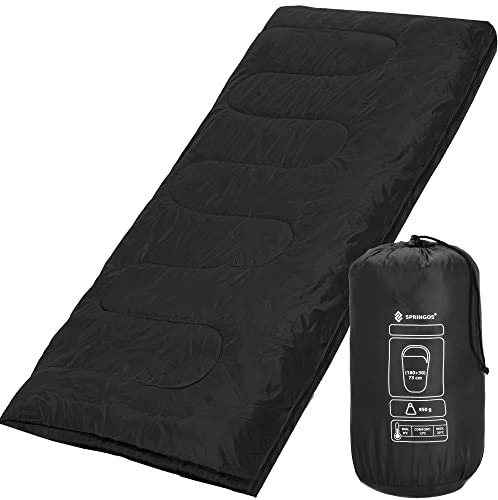 SPRINGOS Sacco a pelo 190 x 73 cm con sacchetto di imballaggio per esterni, escursioni, campeggio, festival