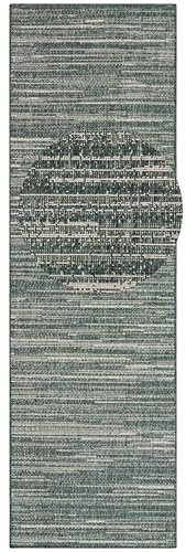Elle Decoration Indoor and Outdoor Mèlange - Flat Weave Reversible Rug, Modern Design Runner, Mottled, Robust, Easy-Care, Balcony, Patio, Garden, Living Room, Office, Bedroom, Green, 8