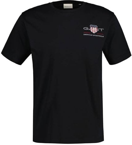 Gant REG EMB SS Shirt À Manches Courtes Archive Shield Regular, Black, XXL Homme