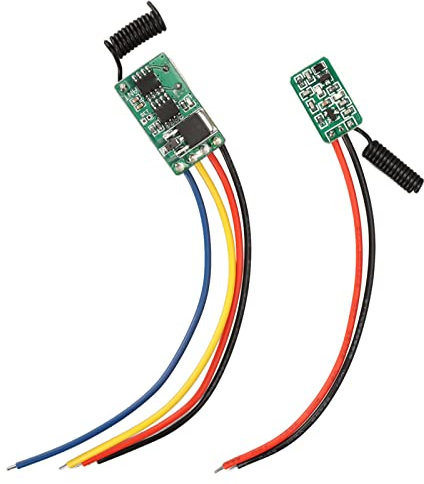 RF Remote Control Switch Kit, Including DC6V to 36V Receiver and DC5V to 24V Transmitter Mini RF Switch Contactless Small PCB Board 433MHz for Wall Floors Doors