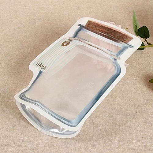 vepoty Food Storage Bags 10pcs Mason Jar Zipper Bags Leakproof Snacks Sealed Storage Pouches Reusable Packaging Bags