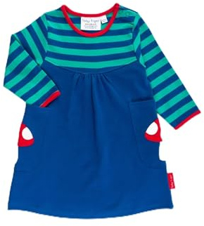 Toby Tiger Organic Floral Mushroom Long-Sleeved Applique Dress