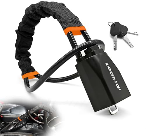 KAYCENTOP Auto-Lenkradschloss, Sicherheitsgurtschloss, Diebstahlsicherung, max. 43,2 cm Länge, klein und leicht, multifunktional, passend für die meisten Fahrzeuge, SUV, Golfwagensicherheit (schwarz)