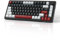 MageGee 75% Mechanical Gaming Keyboard, Compact Blue Backlit Wired Gaming Keyboard with Yellow Switches, EVA Foam, Knob Control, STAR75 Portable NKRO PC Gaming Keyboard - White & Black