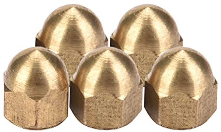 Hutmuttern-Set aus Messing, Kuppelkopfkappe, Messing-Hutmuttern, Kopfkappe, Sechskantmuttern-Set, Maschinen, Möbel, Fahrzeuge, Befestigungselemente Zur Befestigung von Reifen (M4 (20 STÜCKE))
