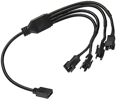 sourcing map ARGB Splitter, 5V 3Pin to SM 3Pin Male Extension Cable Adapter Connector Addressable for PC Fan Power Computer Chassis Motherboard, 1 to 4 Style