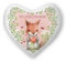 PR Print Royal Herzkissen mit Namen Personalisieren - Eichhörnchen Kissen mit Namen - Geschenke für Tochter, Namenskissen, Personalisierte Geschenke mit Tieren | inkl. Füllung, Weiß, 40 x 44 cm