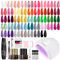 ROSALIND Kit Semipermanente Unghie, con Lampada 48w UV/LED Set Smalto Semipermanente Bianco Rosso Professionale Completo in 43 Pcs Gel Smalti Gel per Unghie San Valentino