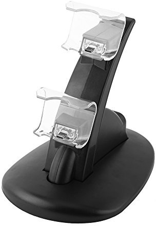 SYH&AQYE PS Dual Controller Ladestation, Ladeanschluss Dockingstation Ständer mit USB Kabel für PS Slim, Pro Controller, Ersatz Ladestation