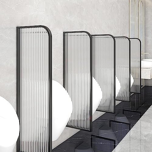 Öffentliche Toilette, Urinal-Sichtschutz, Toilettentrennwand, Moderne, an der Wand montierte, dekorative Urinal-Trennwand, Trennwand, Raumteiler aus gehärtetem Glas mit Edelstahlrahmen (Farb