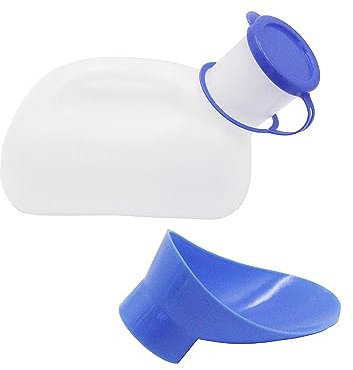CASA E BENESSERE Pappagallo Borraccia Unisex con Coperchio Urina Uomo Donna Orinatoio Portatile Camionisti Urinatoio Urinale in Polietilene Atossico 1000 ml