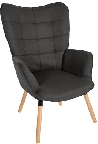 CLP Relaxsessel Garding I Komfortabler Polstersessel Mit Stoff-Bezug, Farbe:dunkelgrau