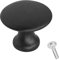 Decoranddecor Calico Kitchen Cabinet Knobs 32mm Diameter Minimal Round Design Matt Black