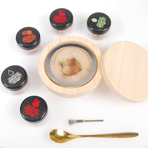 VOVCIG Cocktail Smoker Kit, Whiskey Smoker Kit mit 5 Holzchips, Holzchips Smoker Set, Vatertagsgeschenk, Cocktail Zubehör Für Whiskey, Getränke, Kaffee, Rotwein