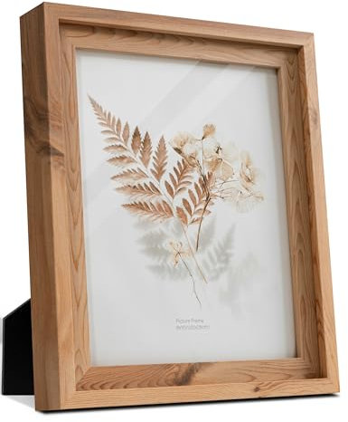 SUMGAR 20x25 Bilderrahmen Holz Rustikale Fotorahmen für Horizontal Vertikal Wand oder Schreibtisch Deko Wand Collagen Rahmen Holzfarbe Weihnachten Geburtstag Geschenk,mit HD Glas