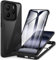 CENHUFO Coque Xiaomi Redmi Note 14 5G, Antichoc Housse avec Protection d'écran, 360 Degrés Protégé Téléphone Etui Double Face Case Transparent Portable Intégrale Coque pour Redmi Note 14 5G - Noir