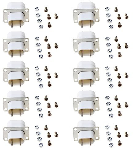 10 Stück Elektronische Mikrowellenofen-Magnetron-Filament, weiß, Zubehör für Restaurant, Esszimmer, praktisches Werkzeug, Mikrowellenherd, Magnetron, 4 Filament-Steckdosen