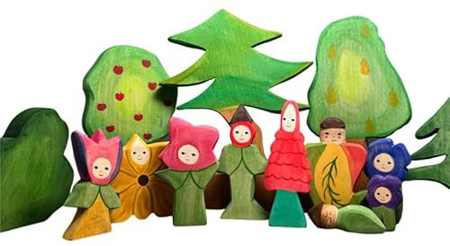 Schurwerk Montessori Spielzeug ab 1 jahr aus Holz - Kinderspielzeug ab 2 jahre - freundliche Blumen Motorikspielzeug für Baby und Kinder - Holzfiguren made in Germany (Sonnenblume)