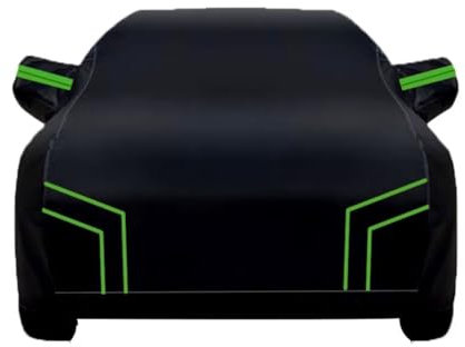 generisch Auto abdeckplane wasserdicht kompatibel mit Opel Corsa D 2006-2014,Wasserdicht Staubdicht UV-Schutz Vollabdeckung für den Außenbereich（Black Green）
