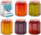 HEFTMAN Lot de 6 petits bocaux en verre avec couvercles hermétiques de 250 ml avec couvercles vichy rouges pour la fabrication de bougies, bocaux en verre hexagonaux (vide)