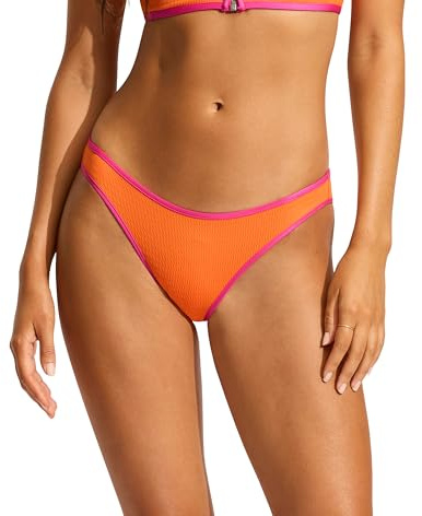 Seafolly Damen-Bikinihose, Hipster-Bikinihose, Standard-Badeanzug, Beach Bound Kurkuma, 36