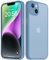 Mootobo for iPhone 14 Plus Case with Camera Lens Full Cover Protection, 10FT Military Grade Drop Protection Phone Case with Anti-Fingerprint Matte Back 6.7 inch - Blue