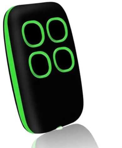 Telecomando Cancello Universali 4 in 1, Telecomando Rolling Code universale multifrequenza da 280 a 868mhz. Radiocomando Cancello programmabile Versione aggiornata con Lista compatibilità (Verde)