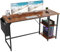 Devoko 140cm Computer Schreibtisch mit Reversible Regal,Schreibtisch Kleiner Tisch mit Kopfhörerhaken, Computertisch Klein für Home Office,Bürotisch Kleiner für Heimbüro,Vintage Braun