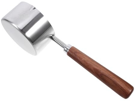 SEWOART Cucharón Medidor De Comida Para Mascotas Mango De Madera y Acero Inoxidable Utensilio Práctico Para Alimentar Perros y Gatos Herramienta De Medición De Pienso y Comida Para