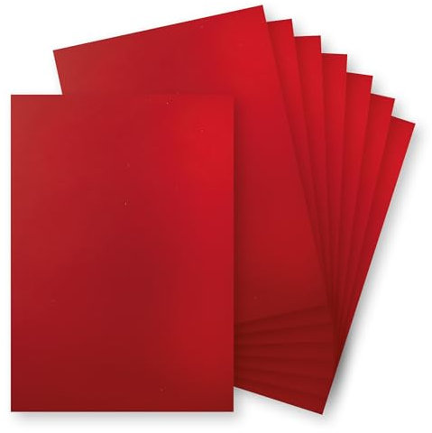 Springboard Spiegelfolie, A4, matt, 230 g/m² Karton für Kartenherstellung, Spiegelfolien-Karton, kompatibel mit Stanzmaschinen, glitzerndes Bastelbedarf, Rot, 10 Stück