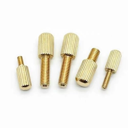 AYYSSM Rändelschrauben aus Messing mit kleinem Kopf, Flügelschraube, Vorhangverriegelungsschrauben M3-M5, handfest anziehen(10mm,M3 (20Pcs))