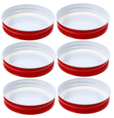 Hoement 6stücke Weißblech Glasdeckel Wiederverwendbar Einmachdeckel Luftdicht Verschließbare Konservendeckel Für Haushalt Küche Mit Öffnung